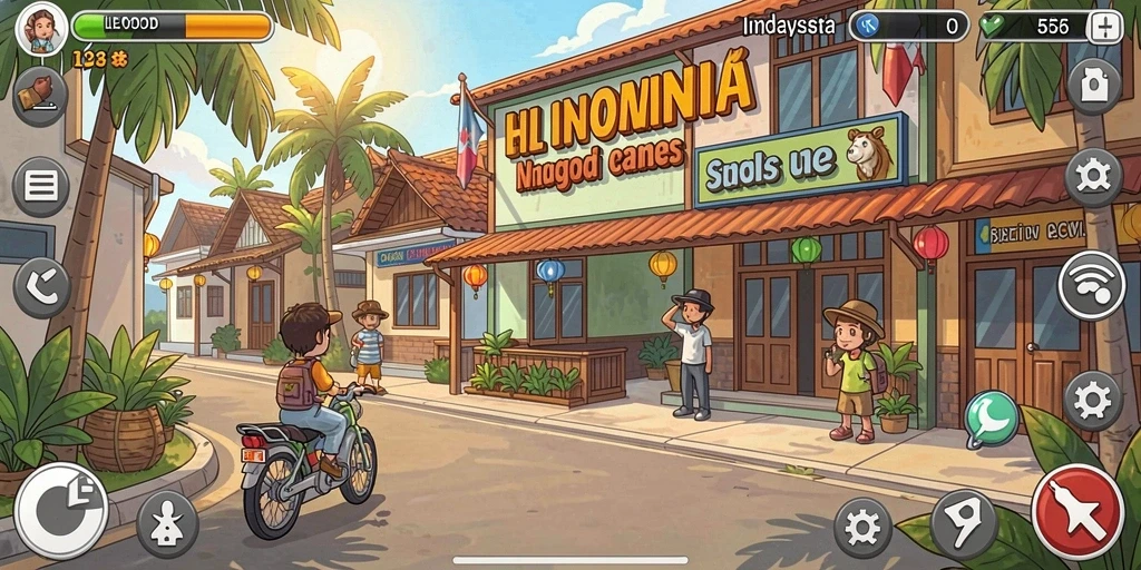 Tangkapan layar menunjukkan karakter utama dalam aksi.